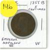 Image 1 : 1855B 5 Centimes France Emperor Napoleon III