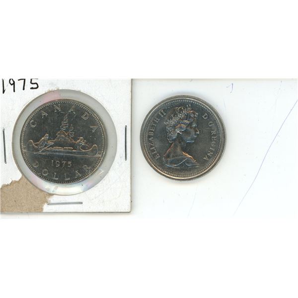 (2) Canadian One Dollar Coins 1975-1976