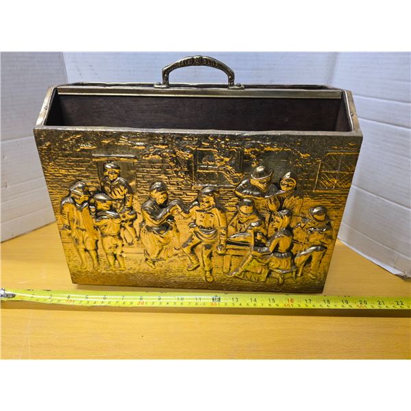 Pressed brass newspaper holder