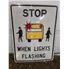 Image 1 : School bus stop highway sign- 48" by 36"