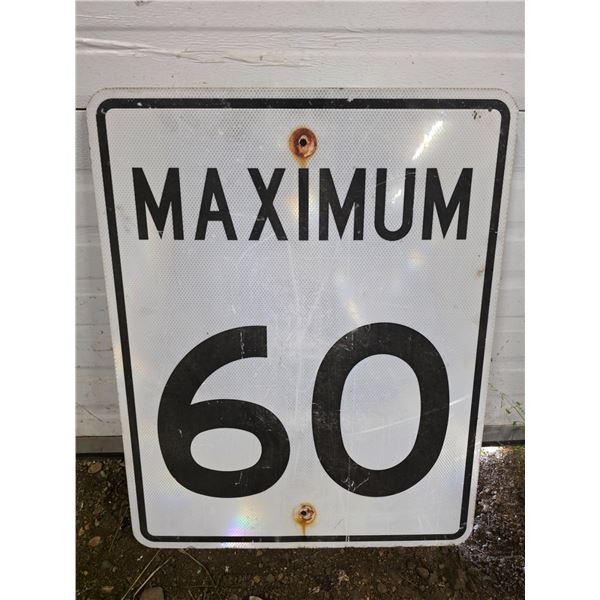60KM highway sign- 30" by 30"