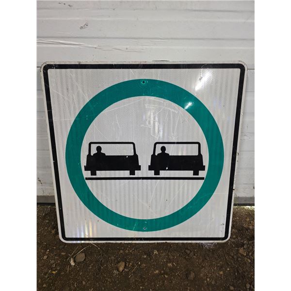 passing lane highway sign- 30" by 30"