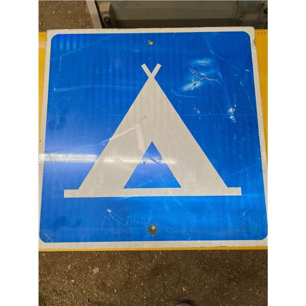 camping ahead sign- 24" by 24"