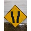 Image 1 : Lane narrows highway sign- 30' by 30"