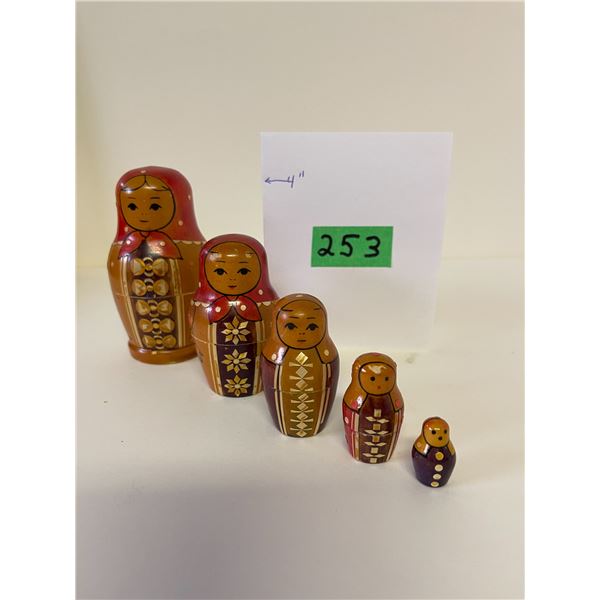 Vintage Nesting Dolls. Wood/Veneer. Well made.