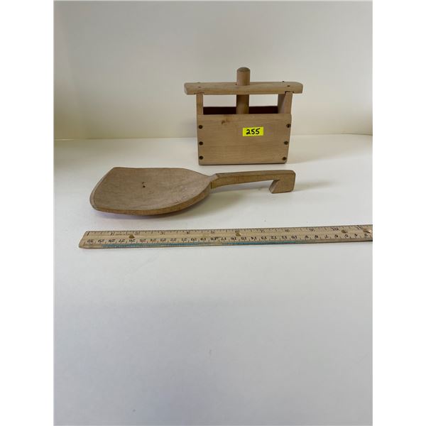 Wooden Butter Press & Paddle