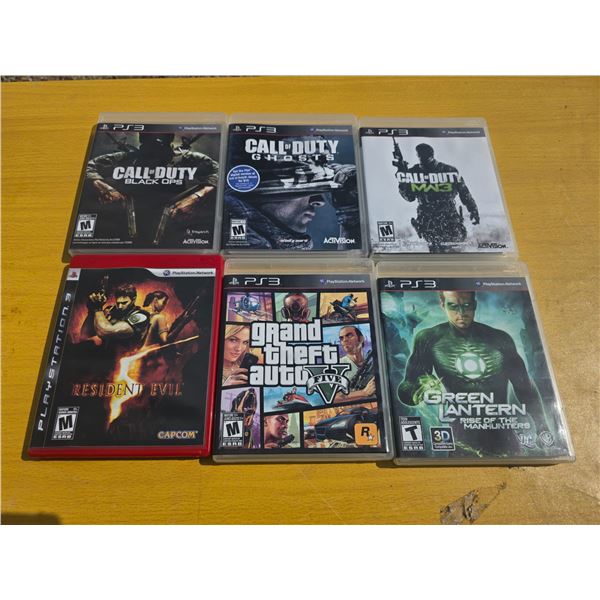 6 PS3 games- call of duty, GTA 5