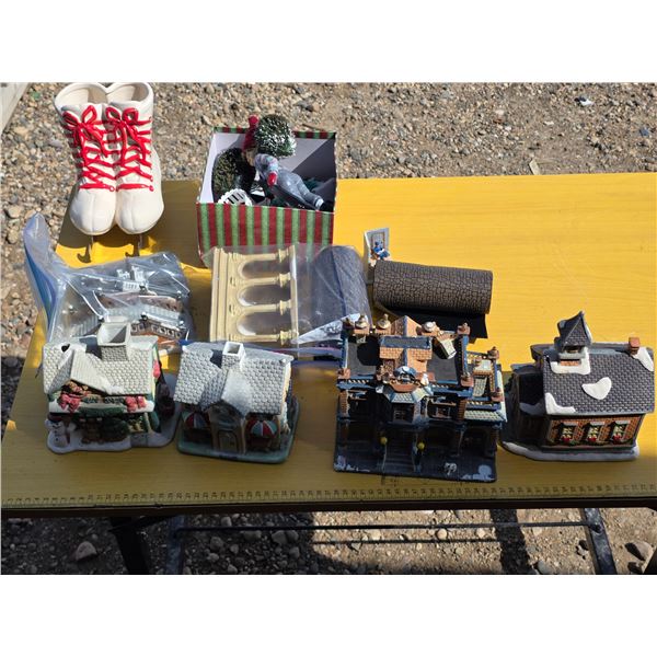 Porcelain Christmas village decorations