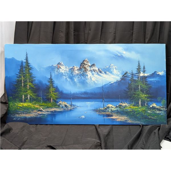 Beautiful Hand Painted Pine Forest Mountain Scenery 48"x24"