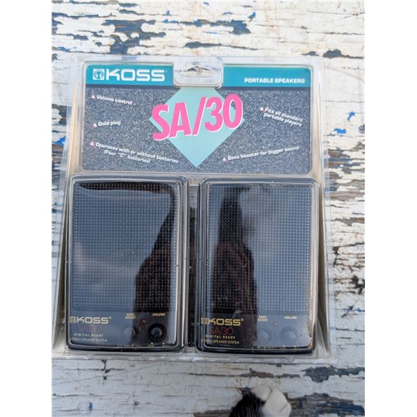 Vintage New in Set Package of KOSS SA/30 Portable Amplified Speakers