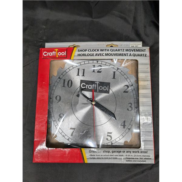 Craftool Shop Clock w/ Quartz Movement w/ Original Box