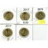 Image 1 : (5) 2017 Canadian Proof Like One Dollar. (It Includes (2) Connecting a Nation, (1) 100th Anniversary