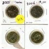 Image 1 : 2005, 2006, 2018, 2019 Canadian Proof Like One Dollar Coins.