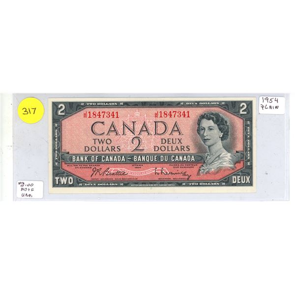 1954 Canadian Two Dollar.