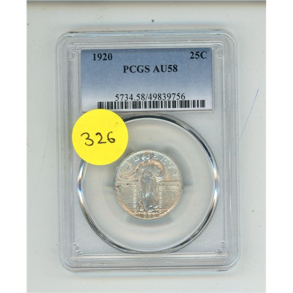 1920 U.S.A Quarter Dollar - PCGS AU58.