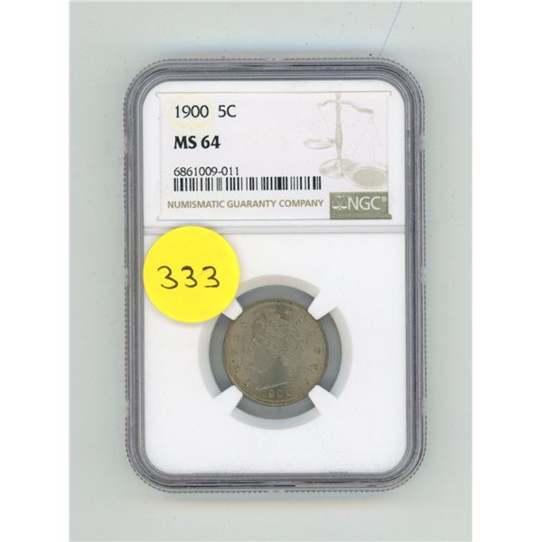 1900 U.S.A Five Cents - MS 64 - NGC (Numismatic Guaranty Company.