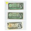 Image 1 : (3) Canadian One Dollar Bills (2) 1967 Bills With Canadas First Parliament Buildings (1) 1973 Scenes