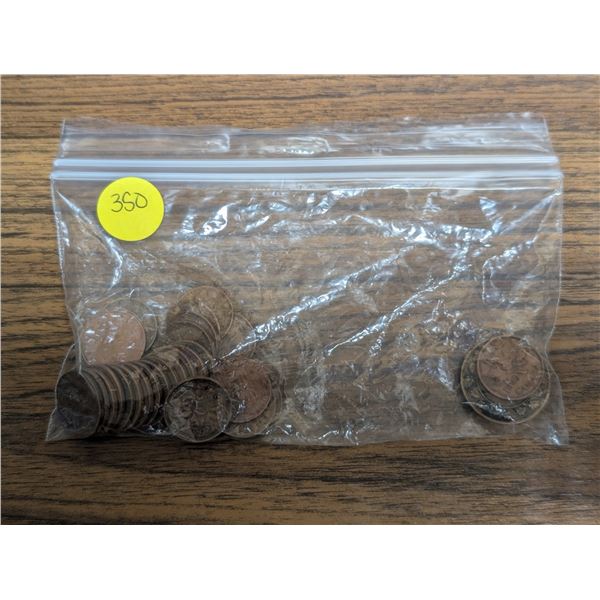 Lot of Canadian Pennies 1960s-90s and (1) 1914 Canadian One Cent Coin