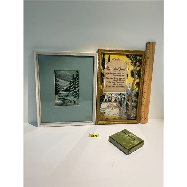 Vintage Needlepoint, Picture, Case