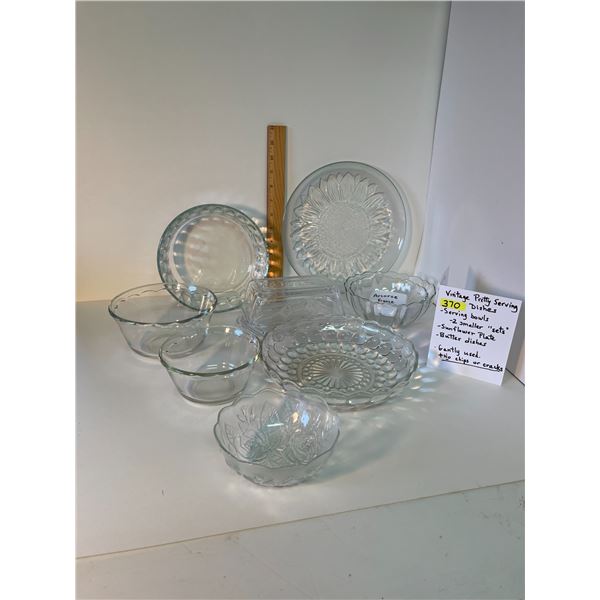 Vintage Pretty Serving Dishes, Glass