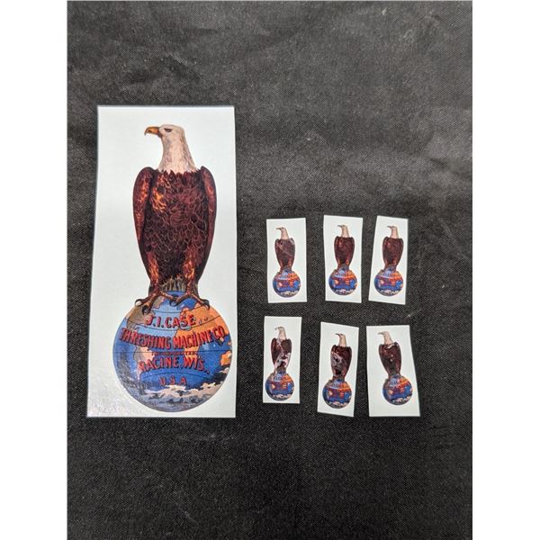 J.I Case Eagle Stickers (6) Total (1) Small (5) Miniature