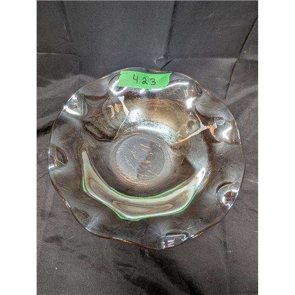 Glass Bowl Flower Design 10"