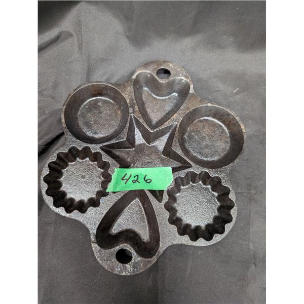 Cast Iron Pastry Mold Stamped R.6.C