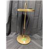 Image 1 : Vintage Ashtray Stand Brass and wood w/ Glass Ash Tray (Great Condition)