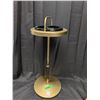 Image 3 : Vintage Ashtray Stand Brass and wood w/ Glass Ash Tray (Great Condition)