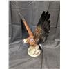 Image 1 : 14" Tall Porcelain Eagle Statue Sitting On Rock 13" (No Chips) Great Condition)