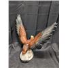 Image 4 : 14" Tall Porcelain Eagle Statue Sitting On Rock 13" (No Chips) Great Condition)