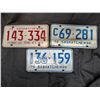 Image 1 : (3) Sask License Plates (1) 1973 and (2) 1976