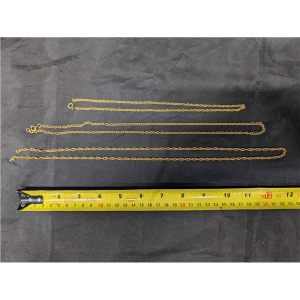 (3) Gold Coloured Necklaces