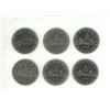 Image 1 : (6) 1975 Canadian One Dollar Coin.