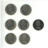 Image 2 : (2) 1968, (3) 1969, (2) 1971 Canadian One Dollar Coins.