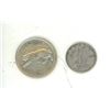 Image 1 : 1947 Canadian 10 Cents and 1967 Canadian 25 Cents Silver Coins.