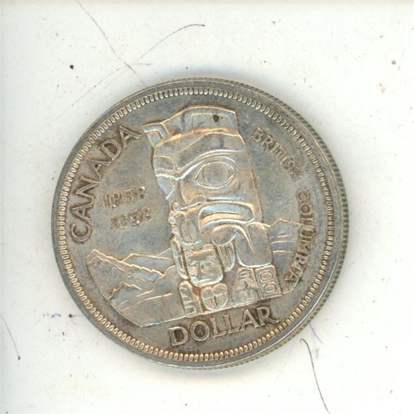 1958 Canadian Silver One Dollar Coin.