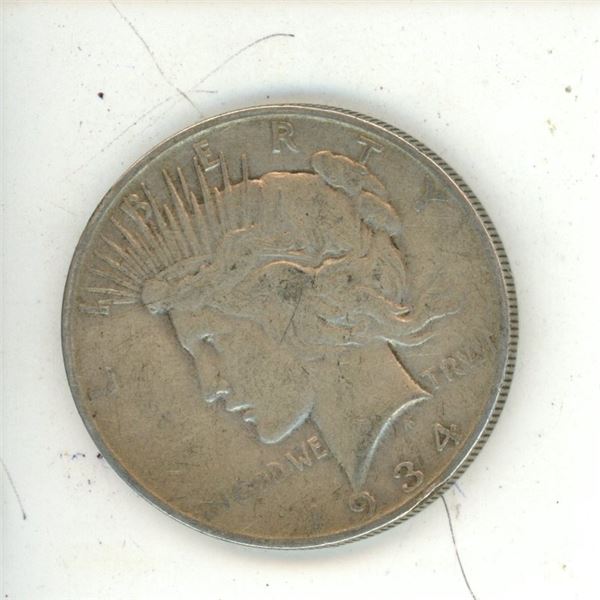 1934 U.S.A Silver One Dollar. (Peace Dollar)
