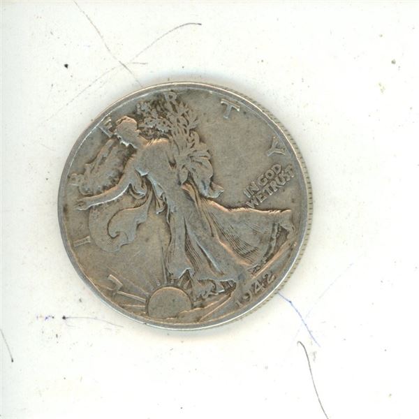 1942 U.S.A Silver Half Dollar.