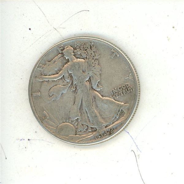 1942 U.S.A Silver Half Dollar.