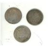 Image 2 : 1910, 1917 and 1920 Canadian Silver 5 Cents Coin.