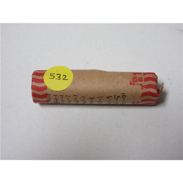 Roll of Canadian 1 Cents Coins.