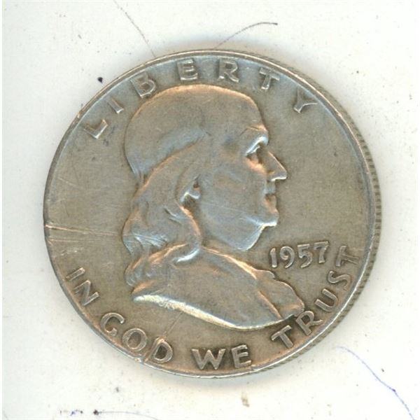 1957 U.S.A Half Dollar Coin.