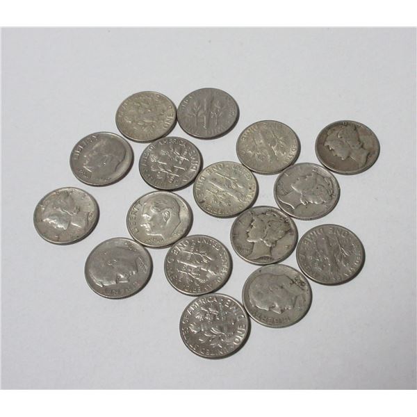 (16) U.S.A. One Dime Coins.