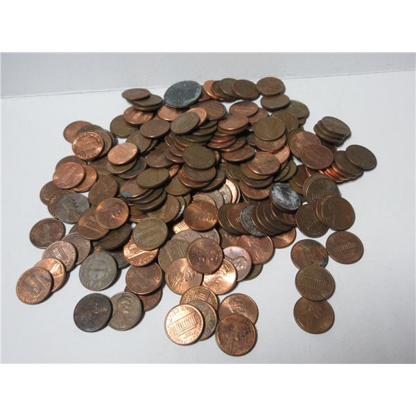 Bag of U.S.A. One Cent Coins.