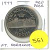 Image 1 : 1977 Red Deer Trade Dollar. Fort Normandeau. BU.