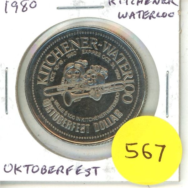 1980 Kitchener/Waterloo Trade Dollar. Oktoberfest. BU.