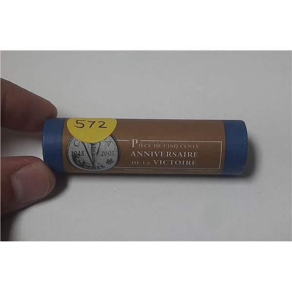 Unopened Roll of 1945 – 2005 World War II Victory Nickel 5 Cents.