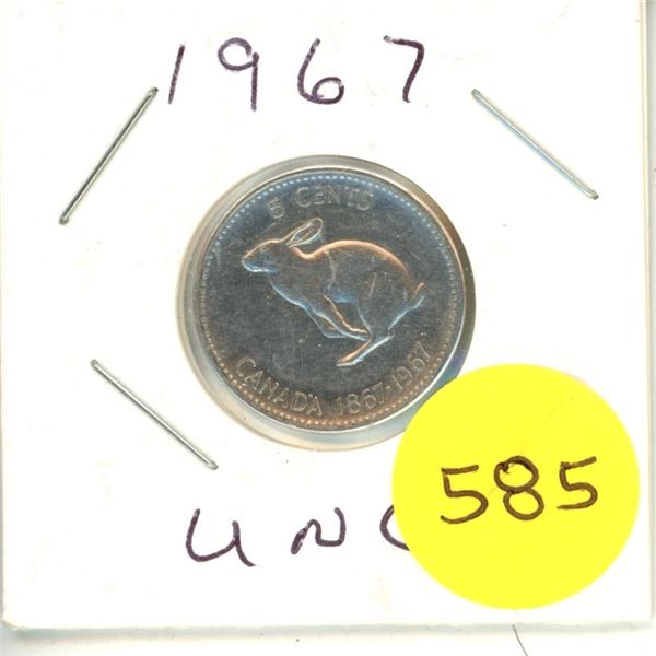1967 Canadian Centennial Nickle-Rabbit