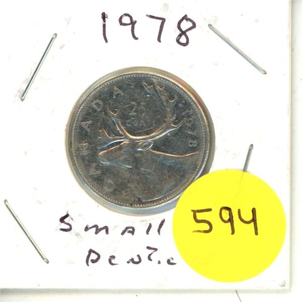 1978 Canadian Quarter, Small Denticles
